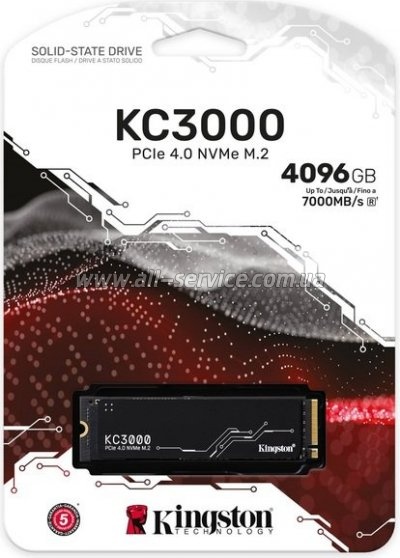  SSD M.2 2280 4TB Kingston (SKC3000D/4096G)