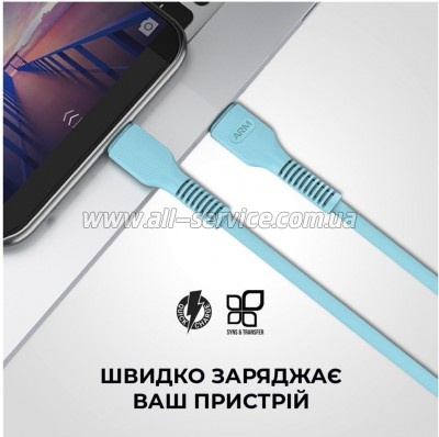 ���� ������ USB-C to USB-C 1.0m AR88 3A blue Armorstandart (ARM65292)