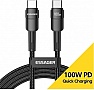 Дата кабель USB-C to USB-C 0.5m 100W black Essager (EXCTT1-XCB01) Дата кабель USB-C to USB-C 0.5m 100W black Essager (EXCTT1-XCB01)