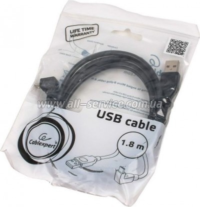 ���� ������ Cablexpert USB 2.0 AM to Micro 5P 1.8m 90� (CCP-mUSB2-AMBM90-6)