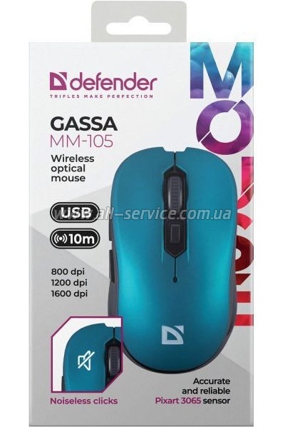  Defender Gassa MM-105 Wireless Turquoise (52102)