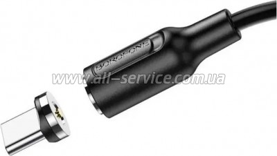 ���� ������ USB 2.0 AM to USB-C 1.0m 2.4A magnetic BX41 black BOROFONE (6931474738462)