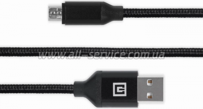 ���� ������ USB 2.0 AM to Micro 5P 2.0m Fabric Premium black REAL-EL (EL123500048)