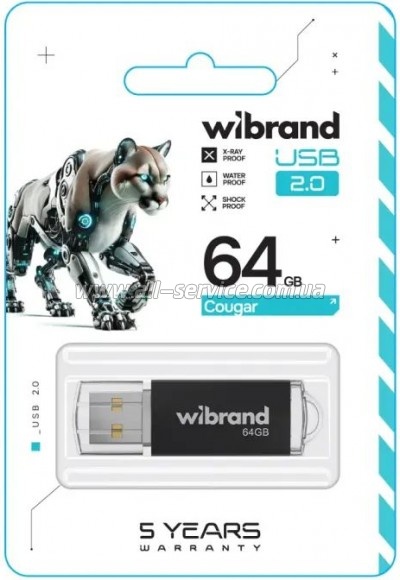  Wibrand 64GB Cougar Black USB 2.0 (WI2.0/CU64P1B)