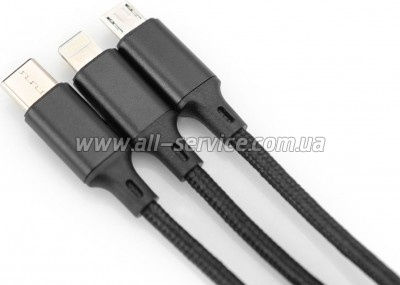 ���� ������ USB 2.0 AM to Lightning + Micro 5P + USB-C 1.0m charge only Digitus (AK-300160-010-S)