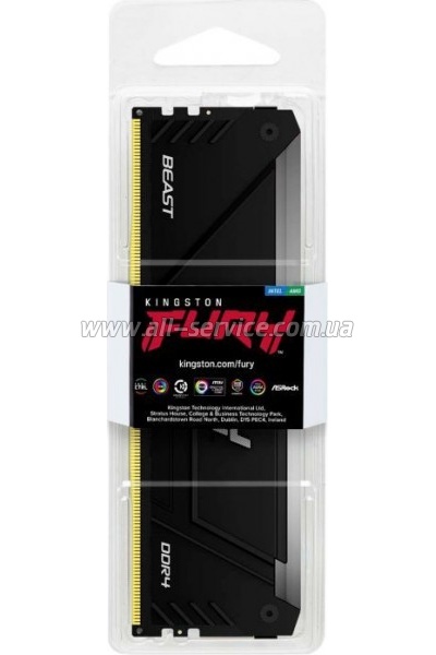     DDR4 8GB 3600 MHz Beast RGB Kingston Fury (ex.HyperX) (KF436C17BB2A/8)