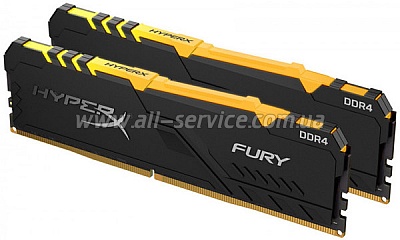  Kingston 32Gb DDR4 3466M MHz HyperX Fury Black RGB 2x16 (HX434C16FB3AK2/32)