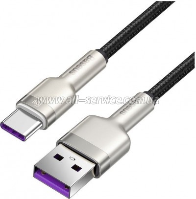 ���� ������ USB 2.0 AM to USB-C 1.0m Cafule Metal 66W black Baseus (CAKF000101)