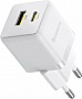 �������� ������� Baseus 1xUSB-C 30W + 1xUSB white (P1011160A213-00)