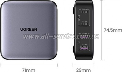 �������� ������� Ugreen 4xUSB 65W Gan CD327 (90747)
