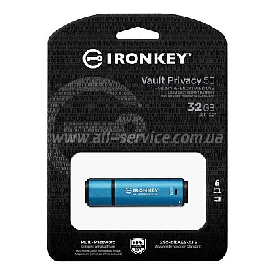  Kingston 32GB IronKey Vault Privacy 50 USB 3.2 (IKVP50/32GB)