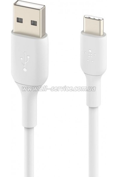 ���� ������ USB 2.0 AM to USB-C 2.0m PVC white Belkin (CAB001BT2MWH)