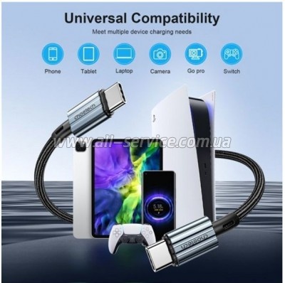���� ������ USB-C to USB-C 1.2m USB 2.0 60W Choetech (XCC-1014-BK)