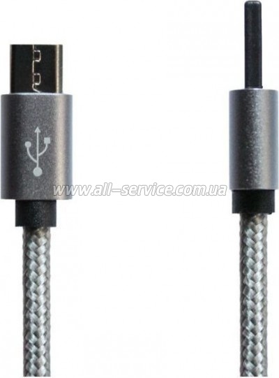 ���� ������ USB 2.0 AM to Micro 5P 1.0m Grey/Black Grand-X (FM02)
