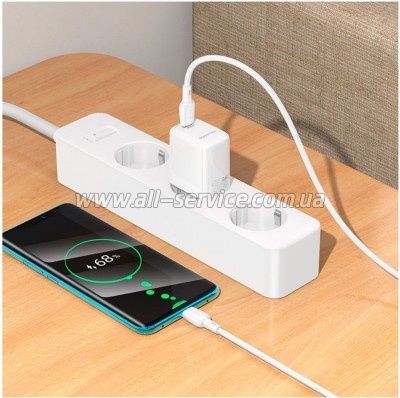 �������� ������� BOROFONE BN26 Fuente USB-C PD20W + cable USB-C to USB-C White (6941991120251)