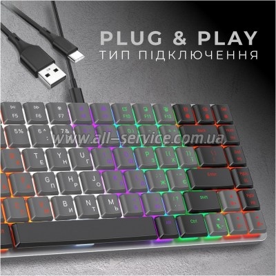  GamePro MK140R Red Swich Low Profile USB Dark Gray (MK140R)