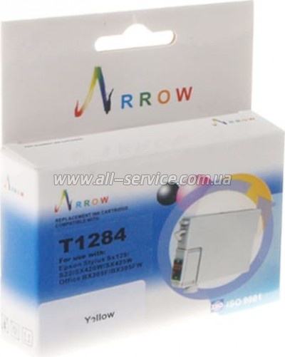 Картридж Arrow для Epson Stylus SX125/ SX420W/ SX425W аналог С13T12844010 Yellow (T1284) Картридж Arrow для Epson Stylus SX125/ SX420W/ SX425W аналог С13T12844010 Yellow (T1284)
