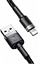 ���� ������ USB 2.0 AM to Lightning 2.0m Cafule 1.5A gray+black Baseus (CALKLF-CG1)