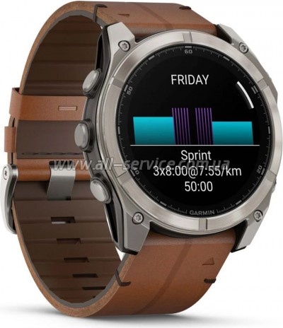 - Garmin fenix 8 51mm,AMOLED,Sapphire, Bare Ti, Blk/Chsnt Lthr (010-02905-40)