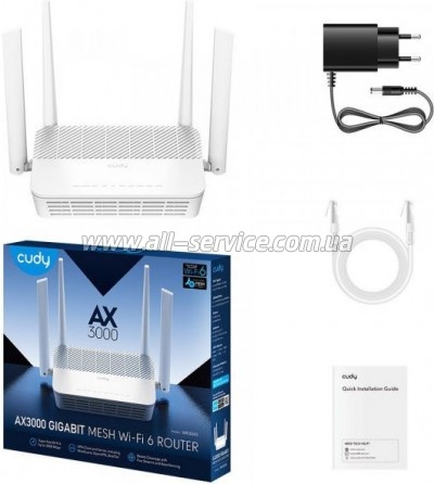  Cudy  Cudy WR3000S, AX3000 Gigabit Wi-Fi 6 Mesh Router (WR3000S)