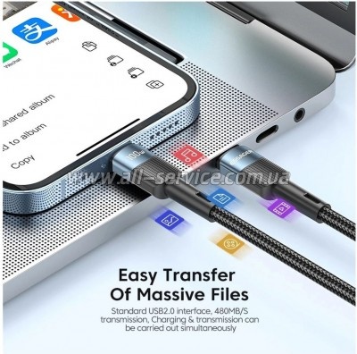 ���� ������ USB-C to USB-C 1.0m 100W blue Essager (EXCTT1-XC03)