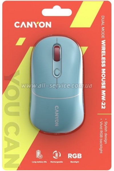  Canyon MW-22 Dual Band RGB Wireless Dark Cyan (CNS-CMSW22DC)