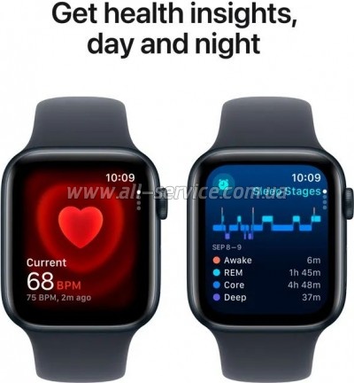 - Apple Watch SE 2024 GPS 44mm Midnight Aluminium Case with Midnight Sport Band - M/L (MXEK3QH/A)