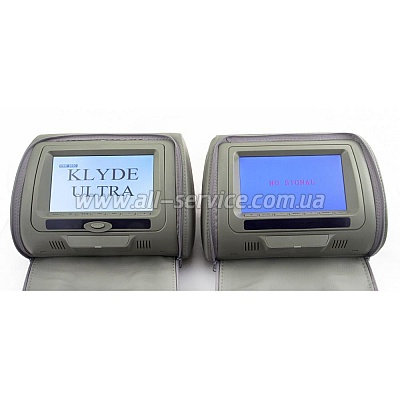 Комплект подголовников с монитором и DVD-проигрывателем Klyde Ultra 7747HD Gray Комплект подголовников с монитором и DVD-проигрывателем Klyde Ultra 7747HD Gray