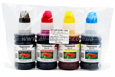 �������� ������ Makkon HP Ink Tank 115/ 310/ 315/ 318/ 319 4*100�� (KIT-HP-GT51-100)