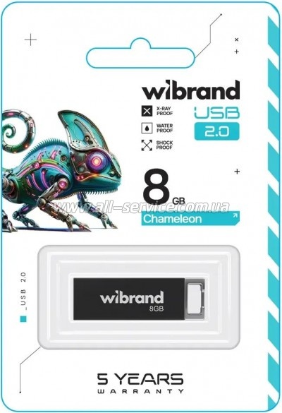  Wibrand 8GB Chameleon Black USB 2.0 (WI2.0/CH8U6B)