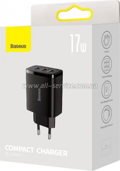 �������� ������� Baseus Compact 3U Black (CCXJ020101)