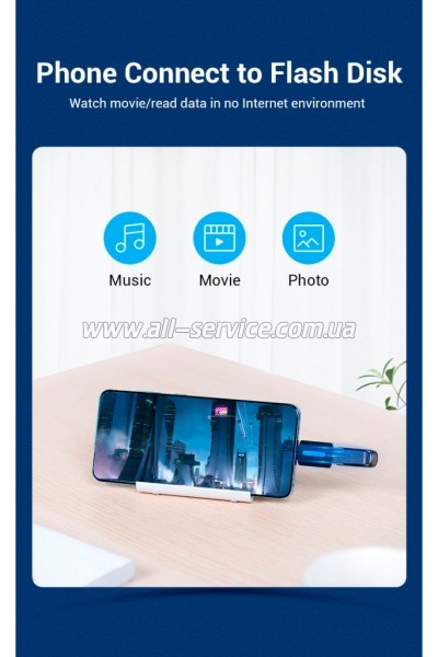 ������� OTG USB 2.0 AF to USB-C Vention (CDTB0)