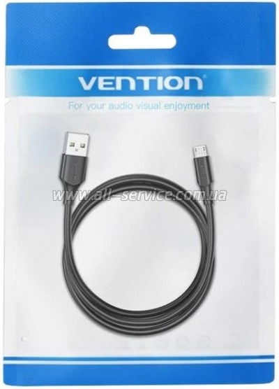 ���� ������ USB 2.0 AM to Micro 5P 2.0m black Vention (CTIBH)