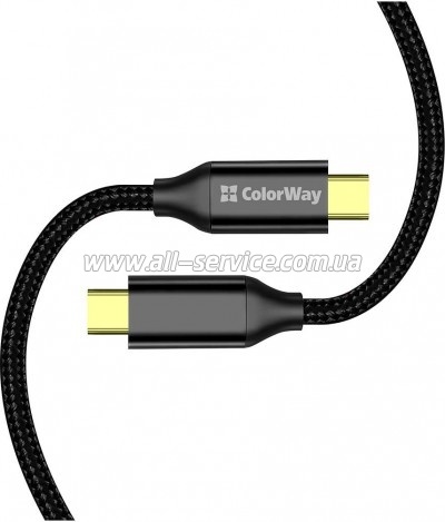 ���� ������ USB-C to USB-C 1.0m USB3.2 (20Gbps 4K PD100W) Gen2 5� black ColorWay (CW-CBPDCC062-BK)