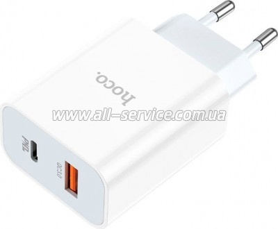 �������� ������� HOCO C97A 1xUSB-C PD 20W + 1xUSB QC3.0 White (6931474766076)