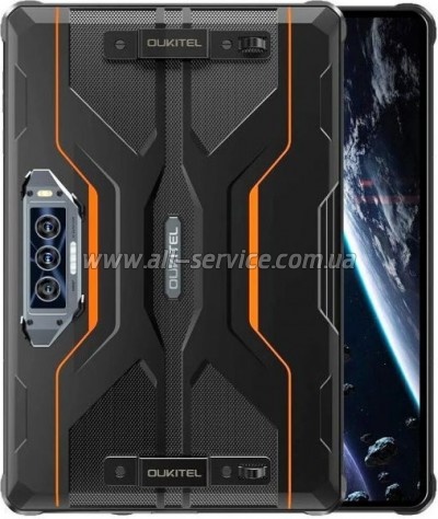  OUKITEL RT8 11" 6/256GB Dual Sim Black-Orange with hand (6931940756396)