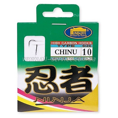Крючок с поводком Lineaeffe NINJA CHINU nikel № 8 леска 0,22мм 10шт (7701008/22) Крючок с поводком Lineaeffe NINJA CHINU nikel № 8 леска 0,22мм 10шт (7701008/22)