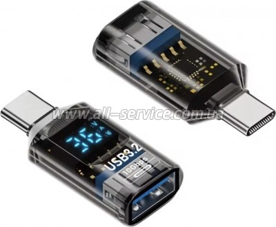 ������� OTG USB 3.2 AF to USB-C M 10Gbps QC 36W with display XoKo (AC-322UTC)