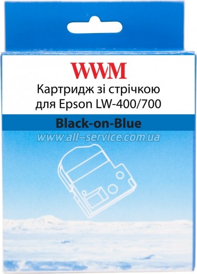 �������� WWM ��� Epson LW-400/ 700 6mm � 8m Black-on-Blue (WWM-SC6B)