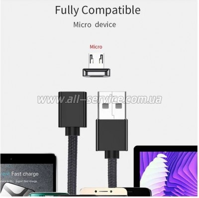 ���� ������ USB 2.0 AM to Micro 5P 1.0m Magnetic black Essager (EXCCXM-ML01)