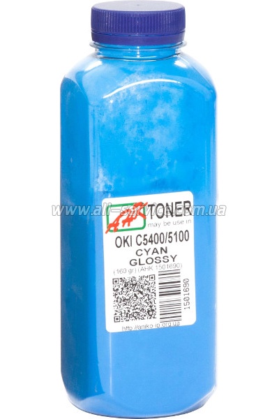 Тонер АНК OKI C5100/ 5200/ 5300/ 5400 бутль 160г Cyan (1501690) Glossy Тонер АНК OKI C5100/ 5200/ 5300/ 5400 бутль 160г Cyan (1501690) Glossy