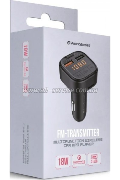 FM  Armorstandart ASF1 18W QC3.0 2xUSB black (ARM82826)