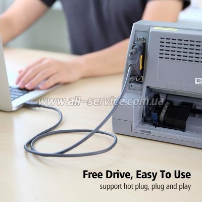 ������ ��� �������� USB 2.0 to DB25 2.0m US167 black Ugreen (20224)