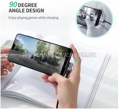 ���� ������ USB 2.0 AM to USB-C 1.0m US284 Angled Black Ugreen (50941)