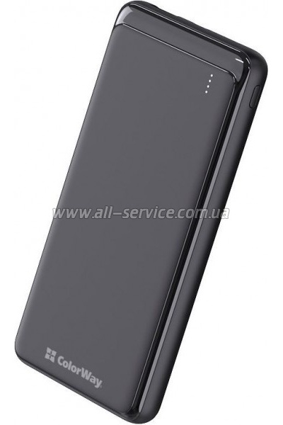 ������� ������������� ColorWay 10000mAh Slim PD 18W Black (CW-PB100LPG3BK-PD)
