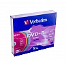 Диск DVD+R Verbatim 4.7 GB/120 min 16x Slim Color (5 штук, 43556)