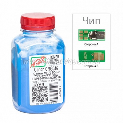 Тонер + чип АНК Canon LBP650/ MF730/ Canon 046 бутль 90г Cyan (1505215) Тонер + чип АНК Canon LBP650/ MF730/ Canon 046 бутль 90г Cyan (1505215)
