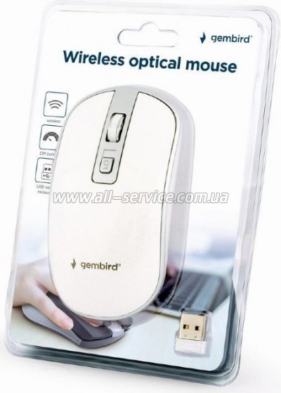  Gembird MUSW-4B-06-WS Wireless White-Silver (MUSW-4B-06-WS)