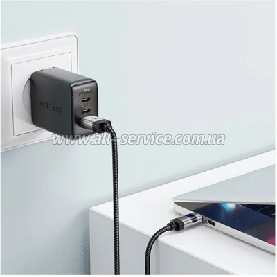 ���� ������ USB 2.0 AM to USB-C 1.2m digital display braided C15-04 black Acefast (6974316283737)