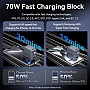 �������� ������� Vention 2xUSB-C PD70W + 1xUSB QC3.0 22.5W GaN + cable USB-C to USB-C 1.0m black gray (TZ-FEXH0-EU)